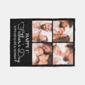 かわいいモダンフォトコラージュHappy First Faters Day フリースブランケット (正面(横))