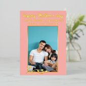 かわいいモダンフォトゴールデンフレームハッピーマザーズの日 箔シーズンカード (立ち正面)