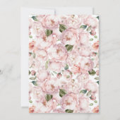 かわいいモダンフローラガールベイビーシャワー 招待状 (裏面)