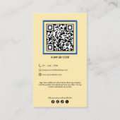 かわいいモダンベイクショップインスタグラムブルー&アイボリーホワイト 名刺 (裏面)