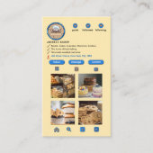 かわいいモダンベイクショップインスタグラムブルー&アイボリーホワイト 名刺 (正面)