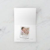 かわいいモダンベビー写真の名前の統計誕生 案内状 (内部)