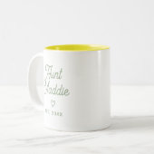 かわいいモダンベビー告知おばさん妊娠 ツートーンマグカップ (正面左)