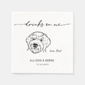 かわいいモダンペット愛犬家の飲み結婚物 スタンダードカクテルナプキン (正面)