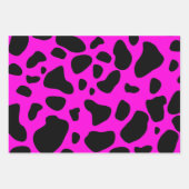 かわいいモダンホットピンクの牛のプリントセッカラフルト ラッピングペーパーシート (正面)