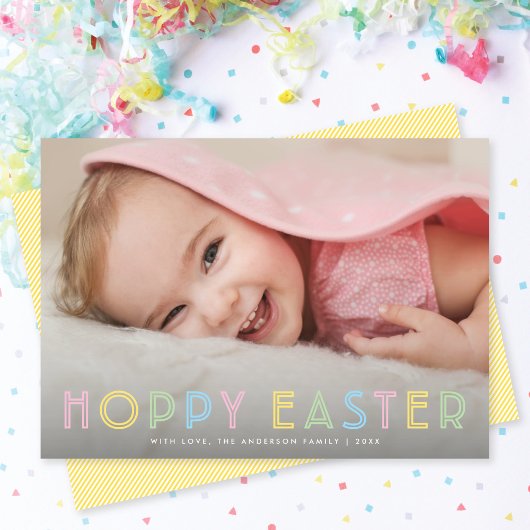 かわいいモダンホッピー復活祭のホリデーフォトカード シーズンカード