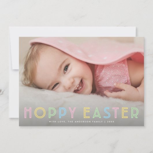 かわいいモダンホッピー復活祭のホリデーフォトカード シーズンカード (正面)