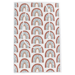 かわいいモダンボホニュートラルレインボー ミディアムペーパーバッグ