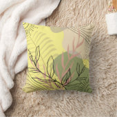 かわいいモダンボホフローラライトイエロー クッション (ブランケット)