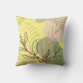 かわいいモダンボホフローラライトイエロー クッション (裏面)