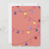 かわいいモダンマンガのクリスマスラマのストリングライト シーズンカード (裏面)