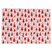 かわいいモダンミニマルなクリスマスツリー ラージペーパーバッグ (裏面)