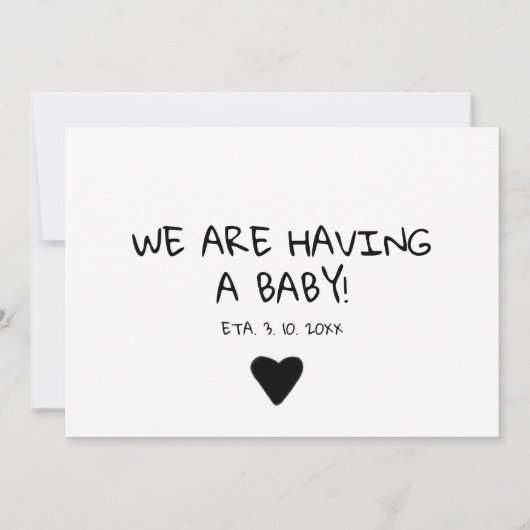 かわいいモダンミニマル妊娠のお知らせ 案内状 (裏面)