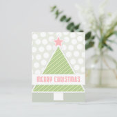 かわいいモダンメリークリスマスツリー シーズンポストカード (スタンド正面)