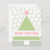 かわいいモダンメリークリスマスツリー シーズンポストカード (正面/裏面)