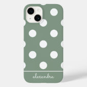 かわいいモダンライトフォレストグリーン水玉模様パターン Case-Mate iPhoneケース (裏面)