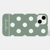 かわいいモダンライトフォレストグリーン水玉模様パターン Case-Mate iPhoneケース (裏面 (横))