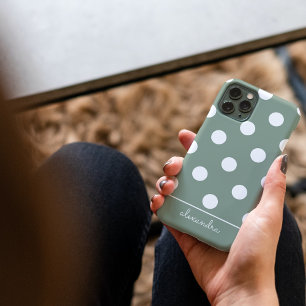 かわいいモダンライトフォレストグリーン水玉模様パターン Case-Mate iPhone 14ケース