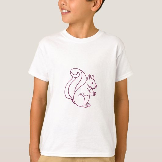 かわいいモダンリスおもしろいル少年 Tシャツ (正面)