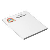 かわいいモダンレインボーペンシルりんご学校先生 ノートパッド (アングル)