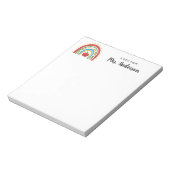 かわいいモダンレインボーペンシルりんご学校先生 ノートパッド (回転)