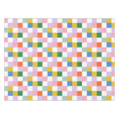かわいいモダンレトロチカラフルェック テーブルクロス (正面(横))