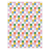 かわいいモダンレトロチカラフルェック テーブルクロス (正面)