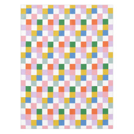 かわいいモダンレトロチカラフルェック テーブルクロス