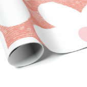 かわいいモダンレトロデイジーパターンピンクテラコッタ ラッピングペーパー (ロールコーナー)