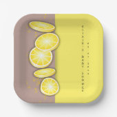 かわいいモダンレモンのスライスふりかけ赤ちゃんシャワー ペーパープレート (正面)