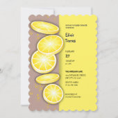 かわいいモダンレモンのスライスふりかけ赤ちゃんシャワー 招待状 (正面)
