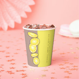 かわいいモダンレモンのスライスふりかけ赤ちゃんシャワー 紙コップ