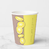 かわいいモダンレモンのスライスふりかけ赤ちゃんシャワー 紙コップ (裏面)