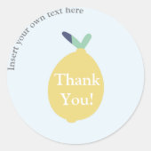 かわいいモダンレモンサンキューカンパニー文字 ラウンドシール (正面)