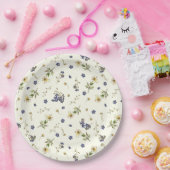 かわいいモダンヴィンテージの白い花 ペーパープレート (パーティー)