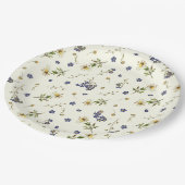 かわいいモダンヴィンテージの白い花 ペーパープレート (アングル)