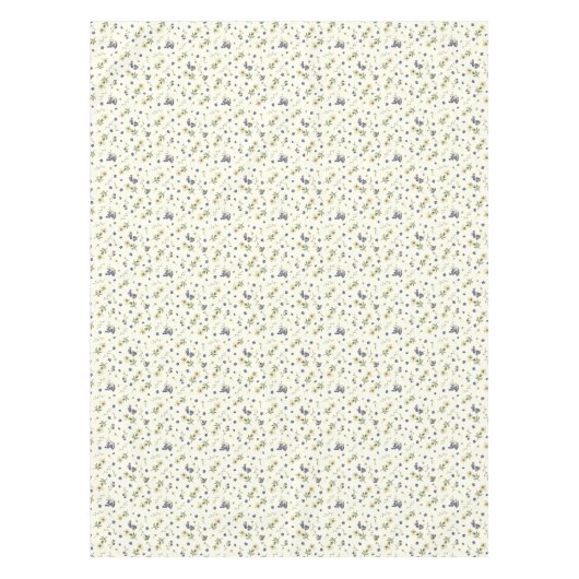かわいいモダンヴィンテージワイルドフラワースモールパターン テーブルクロス (正面)