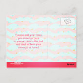 かわいいモダン人魚ピンクの誕生日パーティーありがとう ポストカード (裏面)