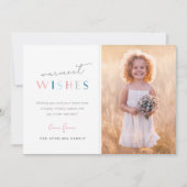 かわいいモダン休日のウィッシュ家族の写真 シーズンカード (正面)