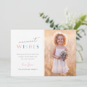 かわいいモダン休日のウィッシュ家族の写真 シーズンカード (スタンド正面)