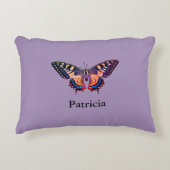 かわいいモダン写真バタフライ追加の名前 アクセントクッション (正面)