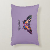かわいいモダン写真バタフライ追加の名前 アクセントクッション (正面(垂直))