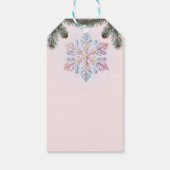 かわいいモダン冬の雪片かわいい赤ちゃんシャワー ギフトタグ (裏面)