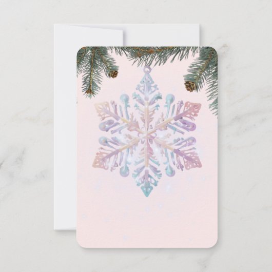 かわいいモダン冬の雪片かわいい赤ちゃんシャワー サンキューカード (裏面)