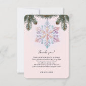 かわいいモダン冬の雪片かわいい赤ちゃんシャワー サンキューカード (正面)