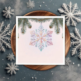 かわいいモダン冬の雪片かわいい赤ちゃんシャワー スタンダードカクテルナプキン