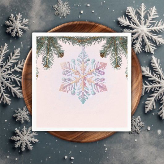 かわいいモダン冬の雪片かわいい赤ちゃんシャワー スタンダードカクテルナプキン