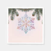 かわいいモダン冬の雪片かわいい赤ちゃんシャワー スタンダードカクテルナプキン (正面)