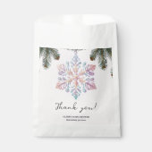 かわいいモダン冬の雪片かわいい赤ちゃんシャワー フェイバーバッグ (正面)