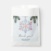 かわいいモダン冬の雪片かわいい赤ちゃんシャワー フェイバーバッグ (正面)